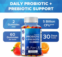 Gummies Probiotiques et Prébiotiques Sans Sucre OEM 5 Milliards de UFC Bacillus Coagulans Soutien Digestif Végétalien