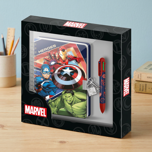 Karactermania para Marvel Los Vengadores Battle-Pack, Diario A5 con Encuadernación en Espiral, Cubierta de PP + 6 Bolígrafos de Colores, Regalo Azul - Product Image 2