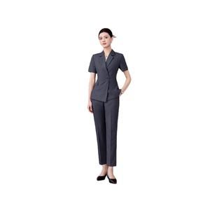 Women's Suit <b>Set</b> Short Sleeve <b>Blazer</b> Skirt Formal Workwear Anti-Wrinkle Worsted Fabric Commute Style - Product Image 5