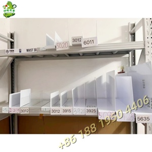 Séparateurs de rayonnages d'entrepôt, réglables, faciles à installer, en plastique, pour <span class=keywords><strong>armoire</strong></span> à vêtements, entrepôt, panneau de séparation, porte-étiquettes - Product Image 5
