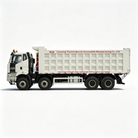 Новый самосвал FAW J6P 8x4, 12-колесный, с кабиной с плоской крышей и верхним сигнальным фонарем, белый строительный самосвал