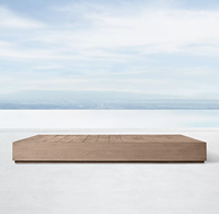 Nouveau design de mobilier d'extérieur moderne et luxueux en bois de teck, table basse rectangulaire