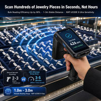 Étiquettes RFID UHF personnalisées pour bijoux, forme en T, blanches, imperméables, brillantes, en PP, adhésives, avec puce NXP UCODE 9, antivol, pour bagues
