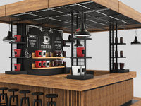 Kiosque à café en bois de style moderne pour l'extérieur, kiosque à café pour centre commercial