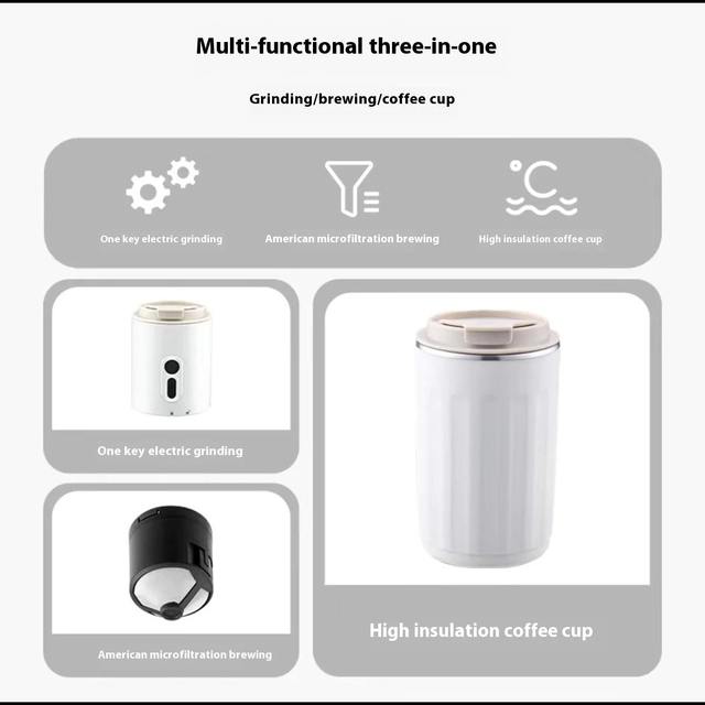 Portable American Coffee Maker Small Electric Coffee Grinder Cup for Office Travel Use