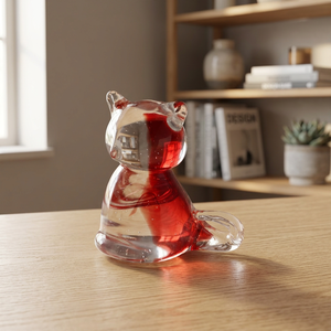 Handcrafted Murano Glass Bird Figurine Red <b>Clear</b> Portrait Art Deco Wedding Living Room Ornament Irregular Shape Single-Piece - Product Image 4