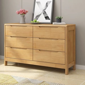 Solid Wood Chest Of <b>Drawers</b> <b>6</b> <b>Drawer</b> Minimalist Storage Cabinet Bedroom Dresser - Product Image 1