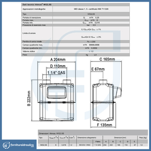 Medidor de Gas Volumétrico de Pared para GLP/Metano, Diámetro Interno de 110 mm - Product Image 2