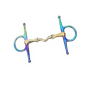 Bocado de caballo de acero inoxidable arcoíris de cara completa para equitación western, carreras, entrenamiento y control ecuestre - Product Image 3