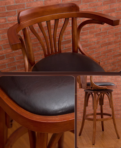 Muebles de Bar de Estilo Vintage Americano para <span class=keywords><strong>Restaurante</strong></span> y Hotel Moderno, Combinación de Mesas y Sillas Altas de Madera Maciza - Product Image 5