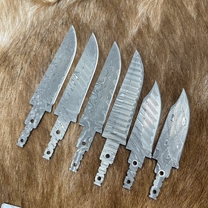 Lames en acier Damas Drop Tanto Point pour couteaux EDC, lames VG10 avec manche partiellement fini, ébauches de lames multi-styles pour fabricants de couteaux - Product Image 2