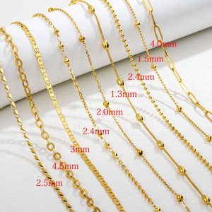 Collana da donna di moda con catena girocollo in acciaio inossidabile placcato <span class=keywords><strong>oro</strong></span> 18 carati all'ingrosso di stili multipli - Product Image 2