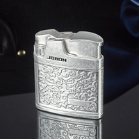 Briquet à flamme rouge personnalisé avec logo, rechargeable au gaz butane, en alliage de zinc, portable, cadeau d'affaires, briquet à cigares