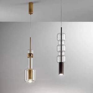 <span class=keywords><strong>Lustre</strong></span> en verre cylindrique en <span class=keywords><strong>bambou</strong></span> créatif nordique PM, logo imprimé en 3D, fer, milieu de gamme, restaurant, chambre à coucher, chevet, designer - Product Image 4