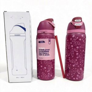 Factory Custom New Owala Insulated Cup Double-layer Vacuum Sports Water Cup Outdoor Handle Water Cup Double Drinking Wholesale - Product Image 1