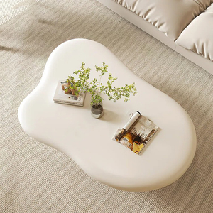 Số lượng đặt hàng tối thiểu 50 chiếc Bàn trà mây thiết kế sang trọng kiểu Pháp, hiện đại, màu trắng kem, dành cho phòng khách nhỏ - Product Image 6