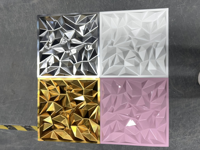 Panneau mural en PVC imperméable et ignifuge 30x30cm 50x50cm avec motif diamant doré, installation facile, moderne pour chambre et couloir