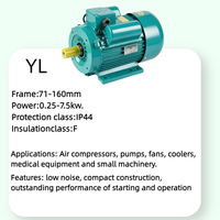 Moteur asynchrone monophasé à condensateur double valeur série YL, 2,2 kW, 2P, 2 pôles, 2800 tr/min, 380 V