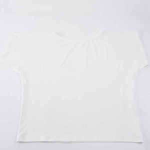 T-shirt asymétrique uni à épaules dénudées pour femme, coupe ample décontractée à manches courtes, haut basique tendance été 2026 - Product Image 6