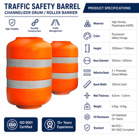 Sistema di Barriere Rotanti Antiurto MASH TL4 Certificato in EVA PU per Autostrade, Barriera di Sicurezza per Curve Stradali