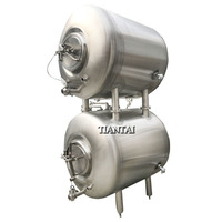 Petit équipement de brasserie 5BBL Beer Brite Tank Acier inoxydable 304 Empilé Horizontal Navire de service pour Brewpub Hotel Taproom
