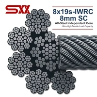 Câble d'ascenseur 8 mm haute résistance à la fatigue 8x19S-IWRC, âme en acier, pour machine de traction, pièces de rechange robustes pour levage