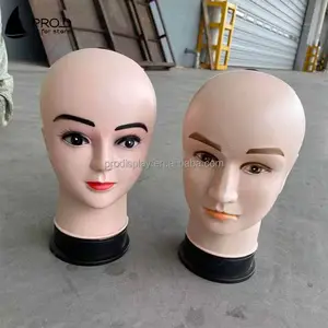 Mannequins Display Wholesale Men Hat Wigs Display Cheap Plastic PE Skin Bald Male Mannequin Head