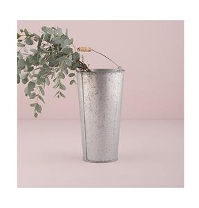 Maceta para el hogar, jardín al aire libre, macetas de flores con asas de cuero, decoración del hogar, macetas galvanizadas - Product Image 6