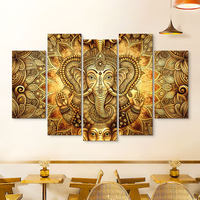 Art décoratif éléphant : Élégante décoration murale thaïlandaise pour salon ; Murale de salle à manger de style thaïlandais et d'Asie du Sud-Est