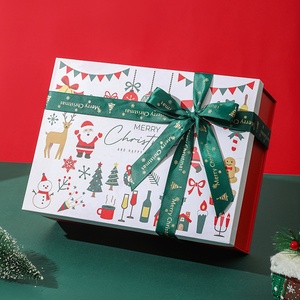 Caja de Regalo Navideña Rectangular de Cartón Blanco con Tapa y Base, Impresa a Color con Diseño de Santa Claus, para Bufandas y Guantes, OEM - Product Image 3