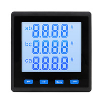 Meter Daya 3 Fasa RS485 100mA Digital Multi-Fungsi LCD AC Meter Panel Arus AC Amperemeter Voltmeter Frekuensi Kelas 0.5 Akurasi