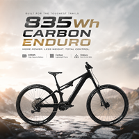 Vélo de montagne électrique à suspension intégrale en fibre de carbone 29 pouces avec moteur central Bafang M560