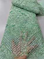 Tissu en dentelle de tulle français écologique, motif floral de luxe, élégant pour robes de mariée et textiles de maison, 5 yards