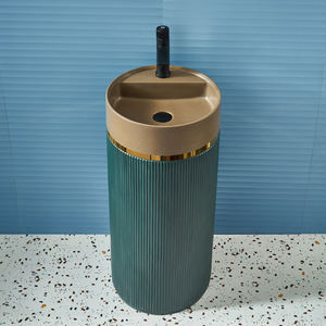 מותאם אישית צבעים מלאכותי אבן גלילי בודד רצפת הדום יוקרה יד כיור כיור למלון אמבטיה - Product Image 3