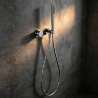 HONGDEC Kit de douche mural encastré chromé avec pistolet pulvérisateur, pulvérisateur à main, mitigeur à bouton moleté pour salle de bain