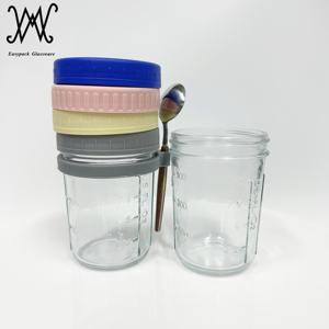 Conteneur <span class=keywords><strong>d</strong></span>'<span class=keywords><strong>avoine</strong></span> de nuit bocaux Mason 10oz <span class=keywords><strong>yaourt</strong></span> <span class=keywords><strong>avoine</strong></span> verre mise en conserve avec couvercles <span class=keywords><strong>et</strong></span> cuillère pour petit <span class=keywords><strong>d</strong></span>éjeuner portable - Product Image 2