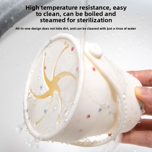 Tasse à collation pliable en silicone pour bébé OEM ODM, récipient de rangement pour collations pour enfants avec couvercle - Product Image 2