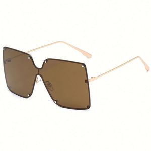 Gafas de Sol de Moda 2021 para Mujer, Estilo Vintage con Remaches, Lentes de una Pieza Extra Grandes, Gafas de Sol Cuadradas con Remaches para Mujer 2021 - Product Image 6
