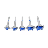 15-35mm Forstner Bit Set Scie cloche à bois avec ouvre-trou de clé pour le positionnement et l'alésage des charnières d'armoire Kit 5 pièces