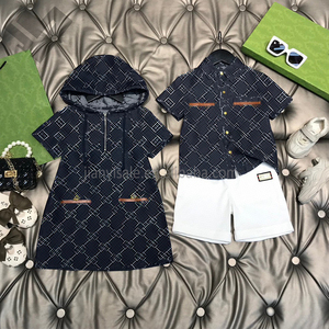 子供子供子供子供子供用半袖チェック柄ドレス女の子夏服デザイナー - Product Image 5