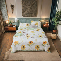 Nouveau été Floral imprimé draps de lit enfants tournesol couette ensemble qualité qualité Polyester remplissage tissé Technique pour chambre sac