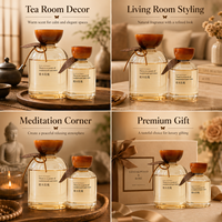 Diffuseur de parfum d'ambiance en verre personnalisé pour hôtel, 500 ml et 200 ml, senteurs bois de santal et rose, vente en gros