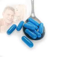 Le secret pour maintenir une bonne fonction masculine : capsules de santé à base d'extraits d'herbes naturelles, pilules bleues.