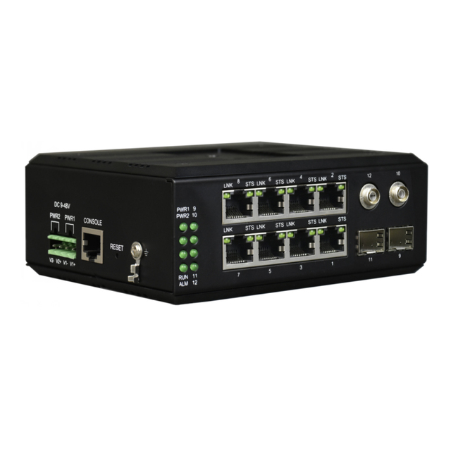 Managed Din-rail Ethernet Switch 8 Ports Gigabit Network Industrial Switch With 4 Gigabit Optical Ports