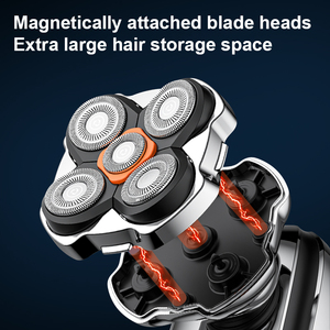 Resuxi LK-5610 Upgrade 5D Electric Rotary <strong>Shaver</strong> for Commercial Waterproof IPX6 Magnetic <strong>Blade</strong> Rechargeable LCD Head <strong>Shaver</strong>