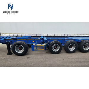 Semi-remorque utilitaire à châssis en acier robuste <span class=keywords><strong>de</strong></span> fabrication chinoise, 40 pieds, capacité <span class=keywords><strong>de</strong></span> charge maximale <span class=keywords><strong>de</strong></span> 80 tonnes - Product Image 4