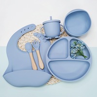 Ensemble de bols à ventouse anti-chute en silicone de qualité alimentaire pour bébé, écologique et moderne, 6 pièces, pour l'alimentation des bébés