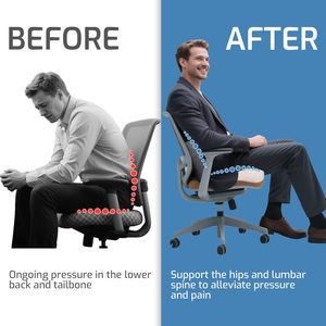 Office Chair Lumbar Support Memory Foam Car Seat <strong>Cushion</strong> with Adjustable Strap <strong>Sciatica</strong> Pad <strong>Cushions</strong> for Car Truck Gaming Chair - Product Image 6