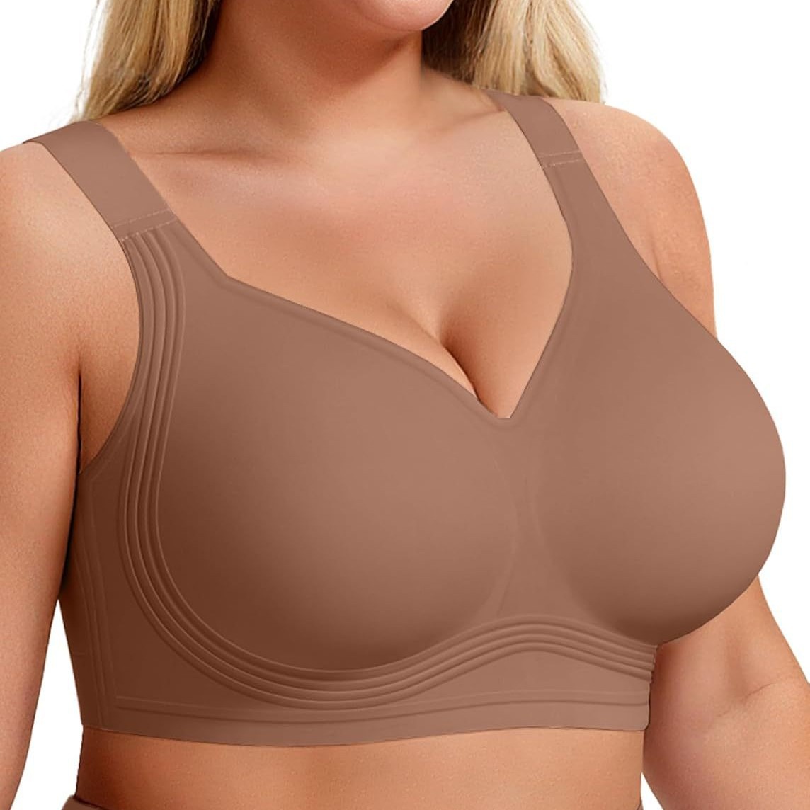 Women's Large-size Foreign Trade Sports Bra Without Steel Band, With A Smooth And Seamless Design Covering The Entire Area.