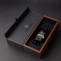   Boîte cadeau en bois foncé écologique avec logo personnalisé, emballage haut de gamme pour whisky single malt, vin, champagne, OEM ODM